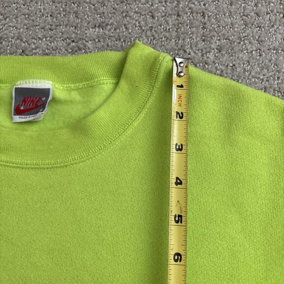 Nike Vintage Sweatshirt Just Do It Swoosh Fleece Pullover Green Made In USA Sz S - Picture 7 of 8